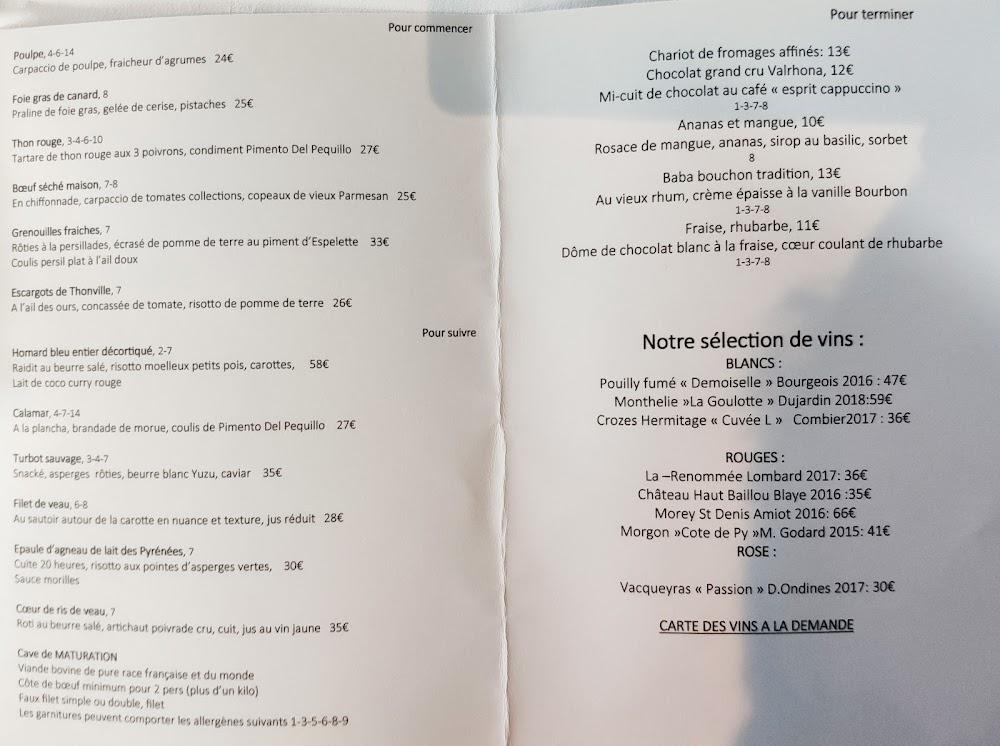 Restaurant Les Etangs - Menu Image 1